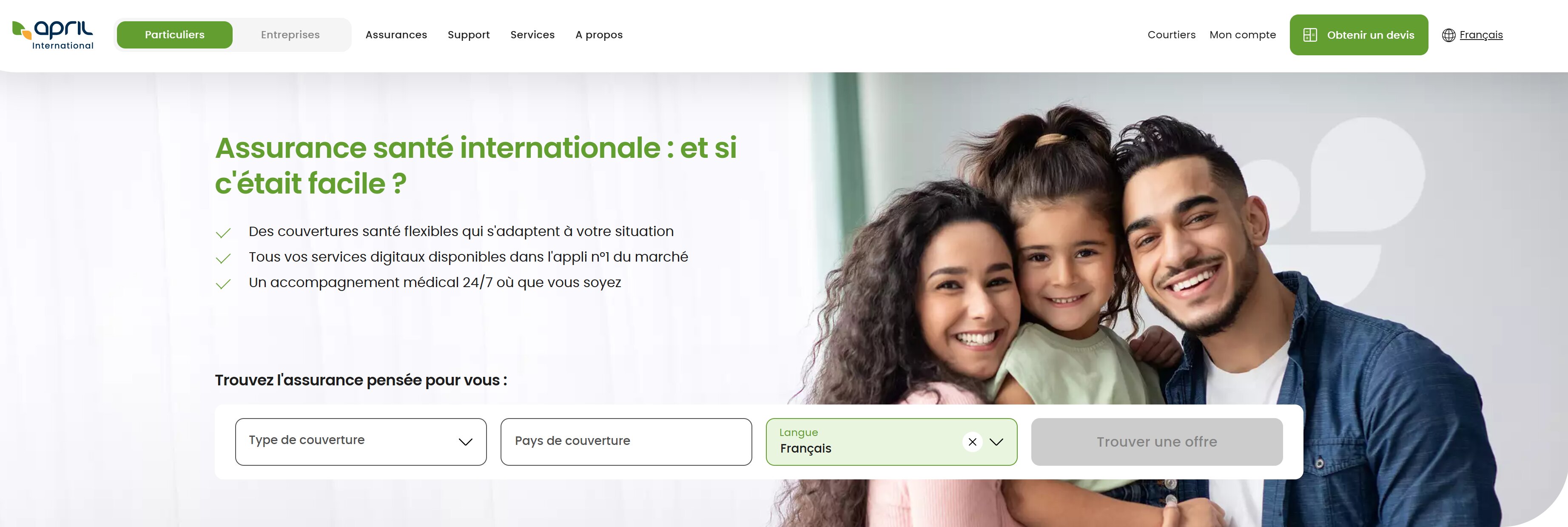 April Assurance - Plateforme d'accueil