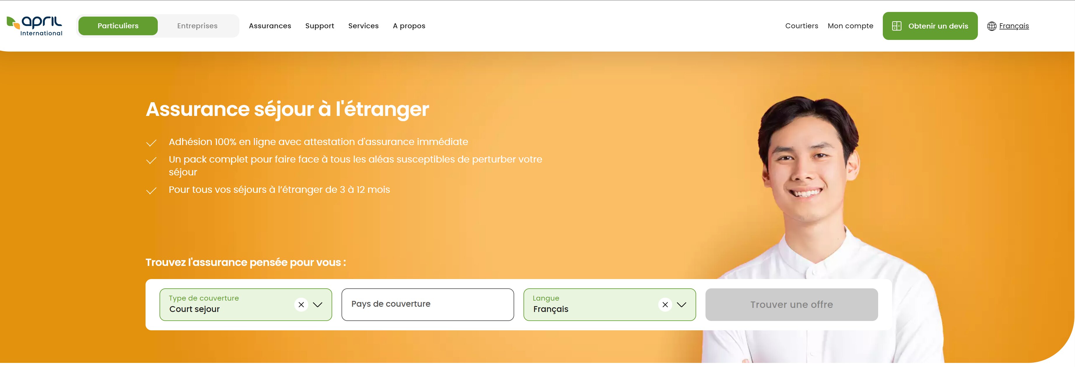 Interface April Assurance Voyage - Couverture et garanties