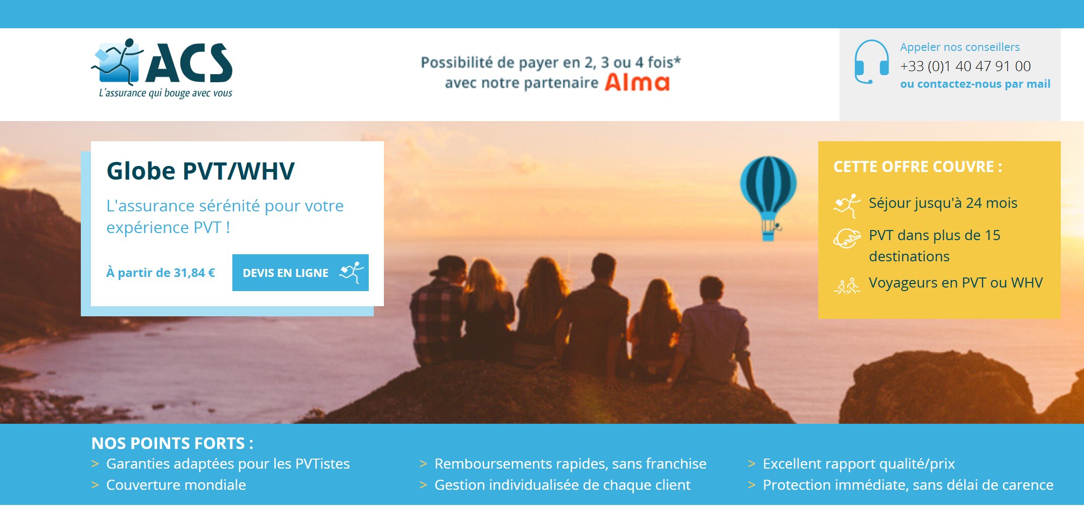 ACS Globe PVT - Offre assurance sérénité pour PVT avec couverture mondiale